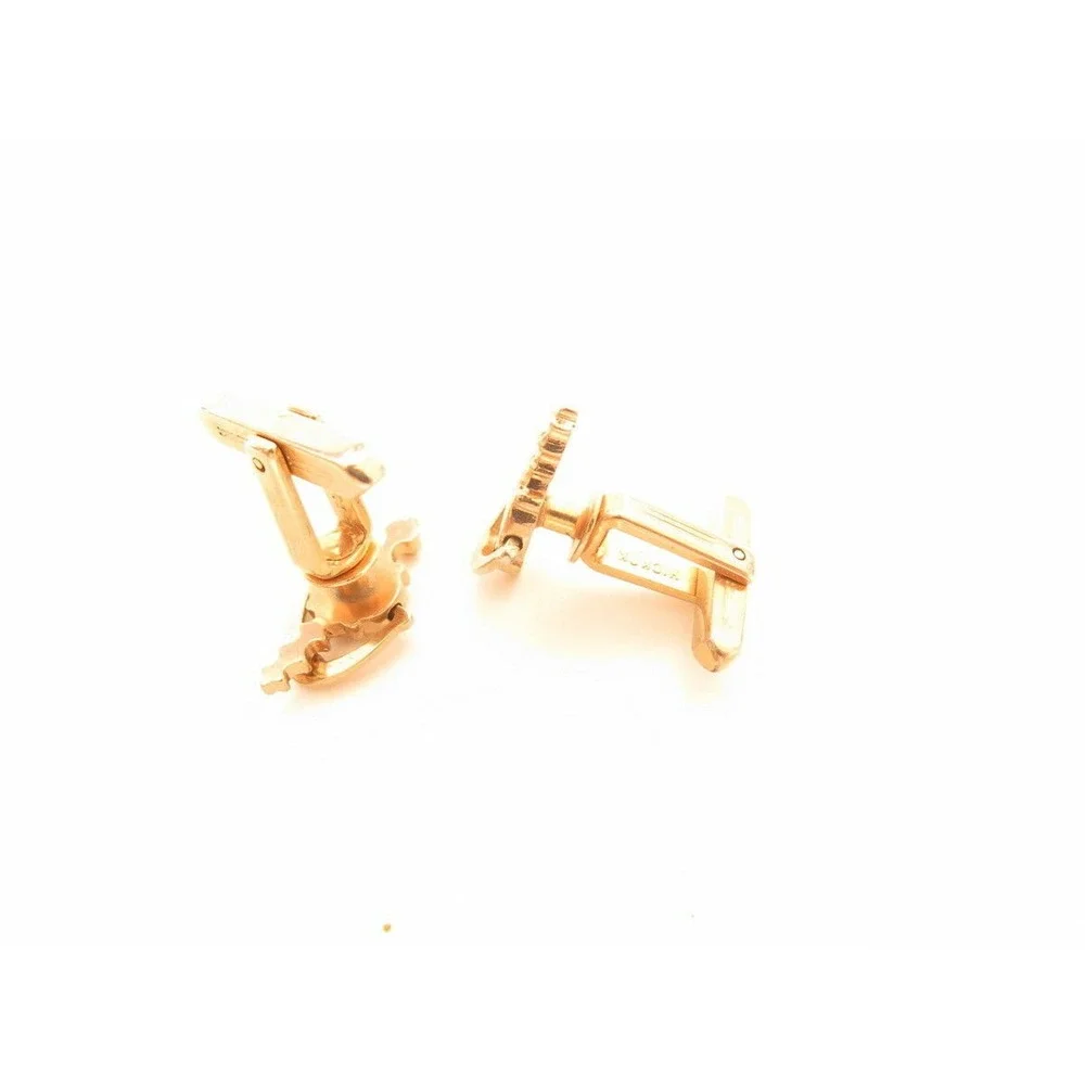 Vintage Signed Hickok USA Signed Articulated Door‎ Knocker Gold Tone Cufflinks